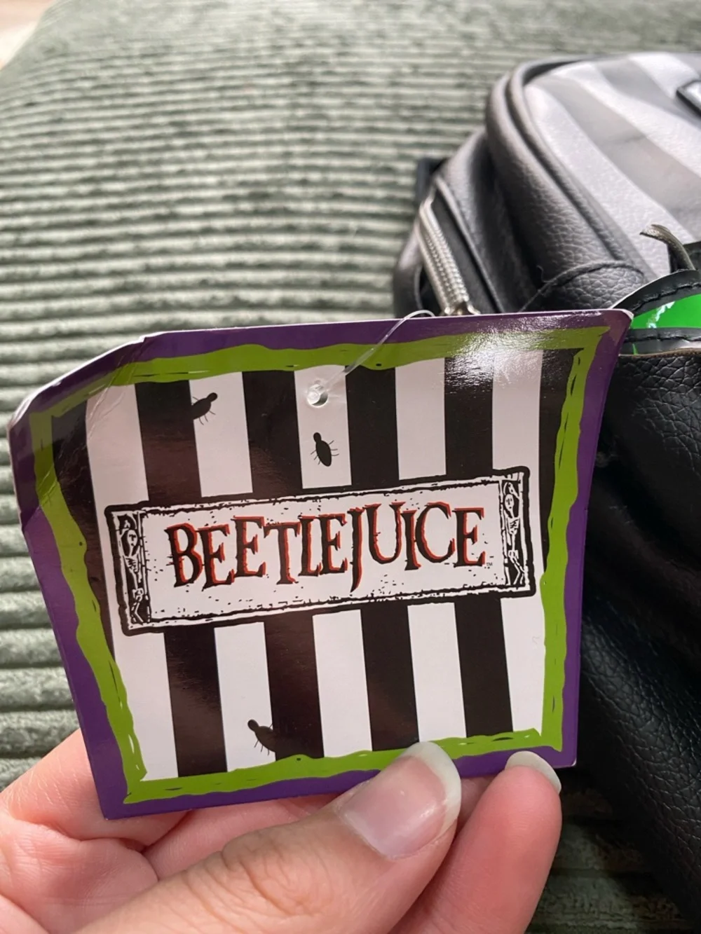 Beetlejuice Green-Accent Character Mini Backpack